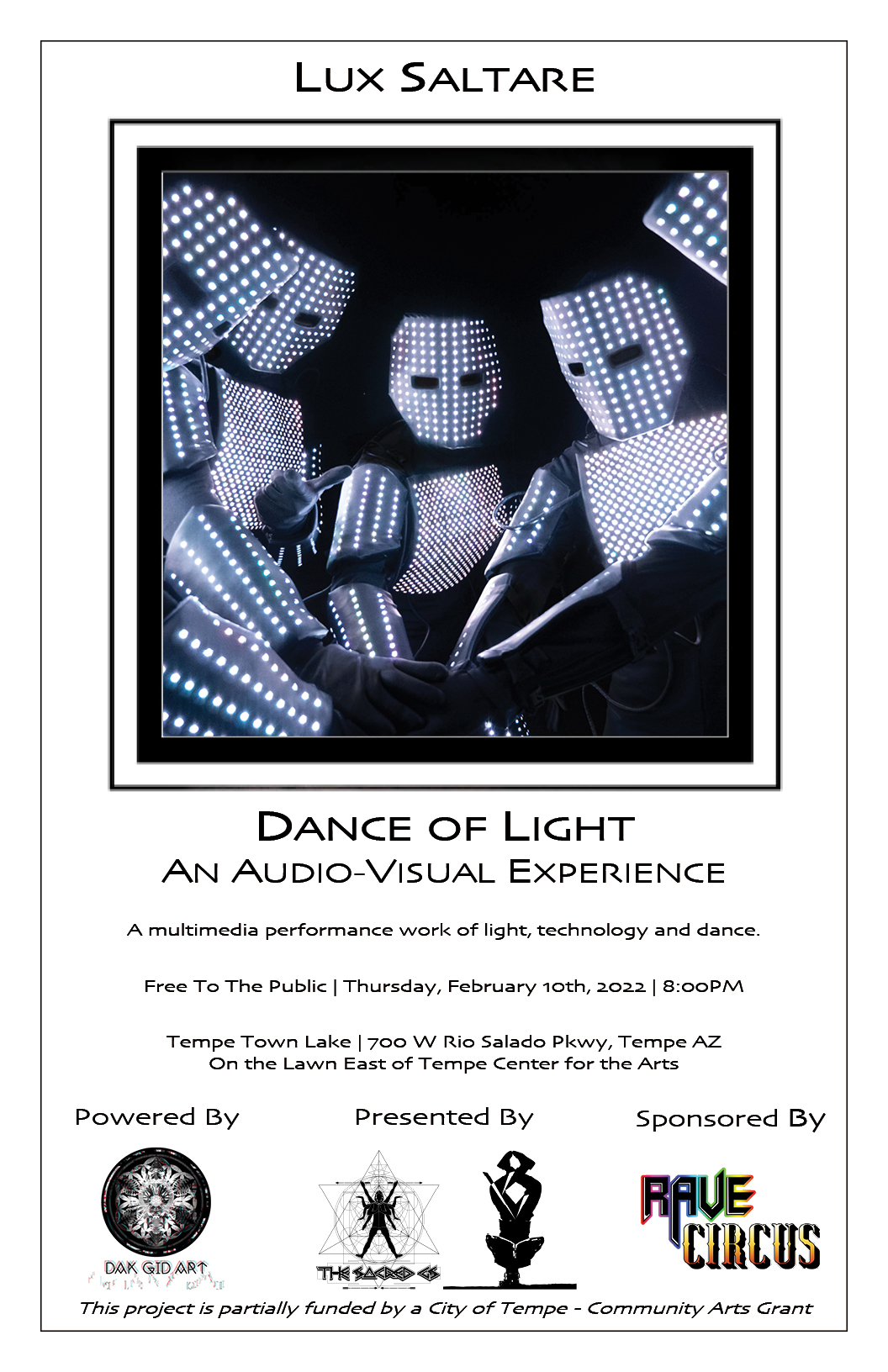 Lux Saltare | Dance of Light Event Flyer
